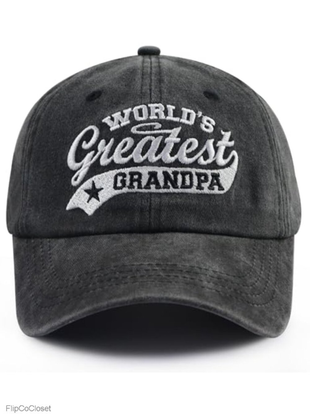 World's Greatest Grandpa Adjustable Cotton Baseball Cap Embroidered Gift